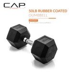 CAP Barbell 50 LB Coated Hex Dumbbell Set