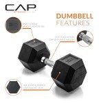 CAP Barbell 50 LB Coated Hex Dumbbell Set