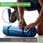 Gaiam Essentials Purple Thick Yoga Mat with Strap