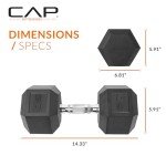 CAP Barbell 50 LB Coated Hex Dumbbell Set