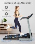BORGUSI Folding Treadmill with Auto Incline & Bluetooth