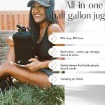 2.2L BPA-Free Water Bottle with Sleeve and Straw