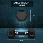 Yes4All 10lbs Hex Dumbbell with Rubber Grip