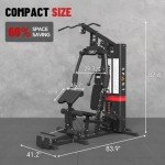 Multifunctional Home Gym Station with 150LBS Weight Stack