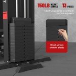 Multifunctional Home Gym Station with 150LBS Weight Stack