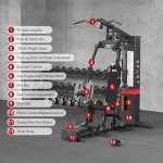 Multifunctional Home Gym Station with 150LBS Weight Stack