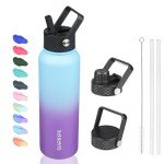 40oz Stainless Steel Insulated Water Bottle with Straw