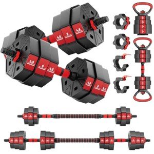 Adjustable 60LB Dumbbells & Kettlebell Set