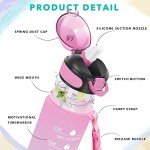 Enerbone 32 oz Motivational Water Bottle with Straw