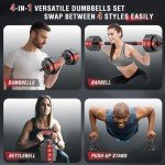 Adjustable 60LB Dumbbells & Kettlebell Set