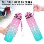 Enerbone 32 oz Motivational Water Bottle with Straw