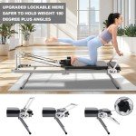 Pilates Reformer Foldable, 91" Big Size Pilates Machine,5 Metal Springs Resistance,Full-Body Workout Equipment for Home Use and Gym Workout, Suitable for Beginners and Intermediate Users