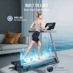 OMA Treadmill with Incline, Portable Treadmill for Home Office, Treadmills for Home with 300 lb Capacity, Compact Walking Running Treadmill with Wide Belt, LED Display, Heart Rate, 36 Preset Programs