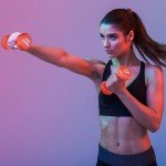 HolaHatha Neoprene Dumbbell Weights Set & Rack for Home Workout, 20 Lbs, Multicolor