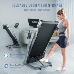 OMA Treadmill with Incline, Portable Treadmill for Home Office, Treadmills for Home with 300 lb Capacity, Compact Walking Running Treadmill with Wide Belt, LED Display, Heart Rate, 36 Preset Programs