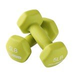 HolaHatha Neoprene Dumbbell Weights Set & Rack for Home Workout, 20 Lbs, Multicolor