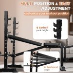 MAIDOMA Standard Weight Bench Set with Leg Extension & Curl, Adjustable & Foldable Bench Press, Flat Incline Decline Workout Bench for Home Gym Full Body(US Stock)