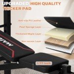 MAIDOMA Standard Weight Bench Set with Leg Extension & Curl, Adjustable & Foldable Bench Press, Flat Incline Decline Workout Bench for Home Gym Full Body(US Stock)