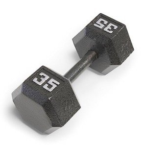 Marcy 35lb Cast Iron Hex Dumbbell, Single, IV-2035