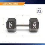 Marcy 35lb Cast Iron Hex Dumbbell, Single, IV-2035