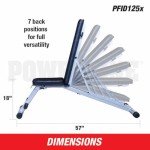 Body-Solid Powerline (PFID125X) Folding Bench - 7-Position Adjustable Weight Bench for Home Gym, Incline/Decline, No Assembly Required