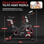 Exercise Bike, pooboo Stationary Bike for Home Gym, Magnetic Resistance Indoor Cycling Bike w/Comfortable Seat Cushion & Tablet Mount, Silent Belt Drive Indoor Bike for Cardio Workout