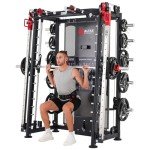 Altas Strength Home Gym Equipment Smith Machine with Pulley System Gym Squat Rack Pull Up Bar Upper Body Strength Training Leg Developer Light Commercial Fitness Equipment Included Accessories 3000Y
