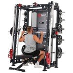 Altas Strength Home Gym Equipment Smith Machine with Pulley System Gym Squat Rack Pull Up Bar Upper Body Strength Training Leg Developer Light Commercial Fitness Equipment Included Accessories 3000Y