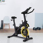 PayLessHere Exercise Bike Indoor Cycling Bike Stationary,Fitness Training Bike with Comfortable Seat Cushion,LCD Monitor Workout bike for Home Cardio Workout Fitness Machine,Yellow