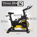 PayLessHere Exercise Bike Indoor Cycling Bike Stationary,Fitness Training Bike with Comfortable Seat Cushion,LCD Monitor Workout bike for Home Cardio Workout Fitness Machine,Yellow