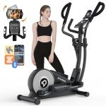 pooboo Elliptical Machine, Elliptical Exercise Machine with 16-Level Resistance& Hyper-Quiet Magnetic Driving System, Elliptical Machine for home with LCD Monitor&15.5IN Stride, 350LBS Weight Capacity