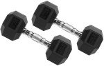 Premium Rubber Encased Hex Dumbbell, 20LB Pair