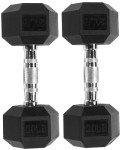 Premium Rubber Encased Hex Dumbbell, 20LB Pair