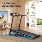 THERUN Incline Treadmill, Auto Incline Treadmill for Running and Walking, 300 lbs Weight Capacity Folding Treadmill with Wide Belt