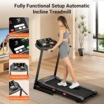 THERUN Incline Treadmill, Auto Incline Treadmill for Running and Walking, 300 lbs Weight Capacity Folding Treadmill with Wide Belt
