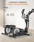 pooboo Elliptical Machine, Elliptical Exercise Machine with 16-Level Resistance& Hyper-Quiet Magnetic Driving System, Elliptical Machine for home with LCD Monitor&15.5IN Stride, 350LBS Weight Capacity