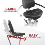 Sunny Health & Fitness Compact Performance Recumbent Bike with Dual Motion Arm Exercisers, Quick Adjust Seat & Exclusive SunnyFit® App Enhanced Bluetooth Connectivity - SF-RB420032 Gray