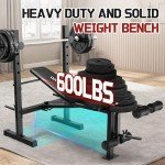 OPPSDECOR Multi-Function Weight Bench Set with Squat Rack Leg Extension & Leg Curl Adjustable Workout Bench for Full Body Fitness Foldable Flat/Incline/Decline Upgrade Bench Press for Home Gym