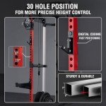 Mikolo Power Cage, 2000LB Power Rack with Independent Dual Pulley System, Multifunction Home Gym Workout Machine for Cable Crossover (Red Package)