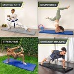ProsourceFit Bi-Fold Folding Thick Exercise Mat 6’x2’ with Carrying Handles for MMA, Gymnastics Core Workouts, Black