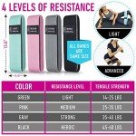 4 Fabric Booty Exercise Bands for Women & Men - Glute, Hip & Thigh Resistance Bands with Workout Guide