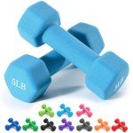 Portzon Weights Dumbbells 10 Colors Options Compatible with Set of 2 Neoprene Dumbbells Set,1-15 LB, Anti-Slip, Anti-roll, Hex Shape Blue