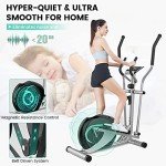Dripex Elliptical Exercise Machine, Elliptical Machine for Home w/Hyper-Quiet Magnetic Driving System, 8-Level Resistance, 6KG Flywheel, LCD Monitor, Pulse Sensor, Bottle Holder (Green)