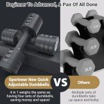 Adjustable Dumbbells Hand Weights Set: Sportneer 1 Pair 0.9-4.5KG (0.9-2.3KG) Fast Adjust Dumbbell Weight 6 In 1 Free Weights Barbells For Women Men Home Gym Workout Exercise Strength Training