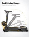 UREVO Folding Treadmill, 2.5HP Treadmills for Home with 12 HIIT Modes, Compact Mini Treadmill for Home Office, Space Saving Small Treadmill with Large Running Area, LCD Display, Easy to Fold