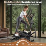 Niceday Elliptical Exercise Machine, Elliptical Machine for Home Use, Magnetic Elliptical Trainer with 18IN Stride, 16 Resistance Levels, 400LBS Loading Capacity, Support Kinomap APP Black
