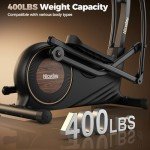 Niceday Elliptical Exercise Machine, Elliptical Machine for Home Use, Magnetic Elliptical Trainer with 18IN Stride, 16 Resistance Levels, 400LBS Loading Capacity, Support Kinomap APP Black