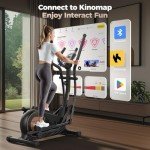 Niceday Elliptical Exercise Machine, Elliptical Machine for Home Use, Magnetic Elliptical Trainer with 18IN Stride, 16 Resistance Levels, 400LBS Loading Capacity, Support Kinomap APP Black
