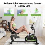 Caromix Recumbent Exercise Bike for Adults Seniors, Stationary Bike for Home with Comfortable Seat and Heart Rate Handle, Magnetic Resistance Indoor Cycling Bike with 300LBS for Cardio Workout (Black)