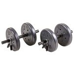 US Weight 105 Pound Barbell Weight Set for Home Gym| Adjustable Weight Set with Two Dumbbell Bars and Full 6 Ft Bar, Black